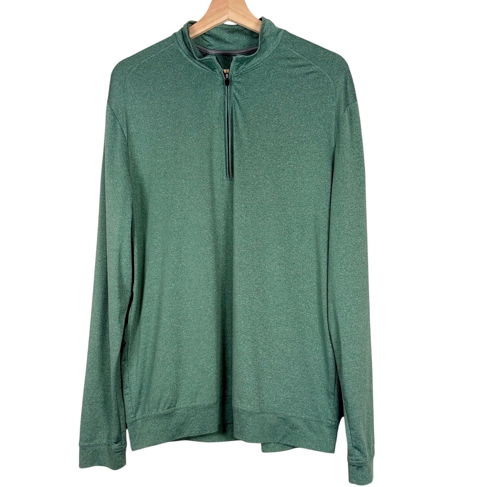 Johnnie-O Mens Quarter Zip Pullover Heather Green‎ Arroyo Golf Club Size M